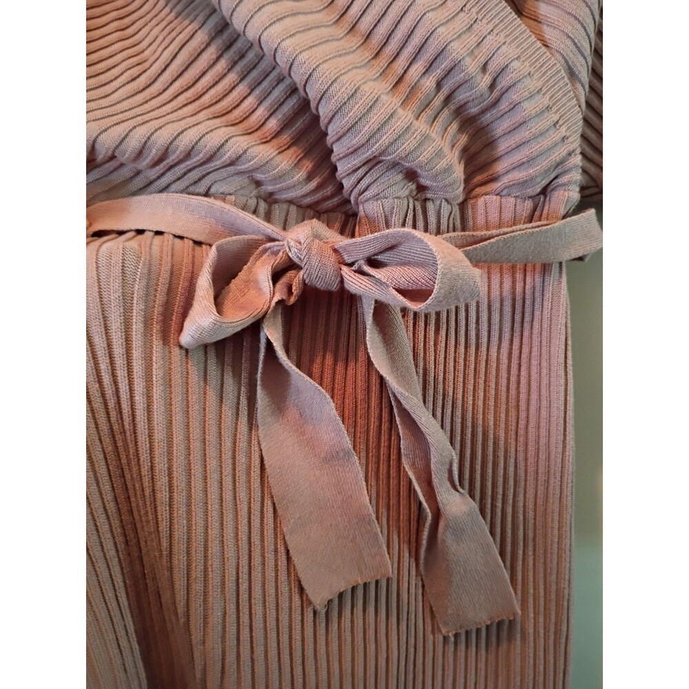 Love Tree Ribbed Knit Wrap Sweater Dress In Pink - Picture 3 of 7